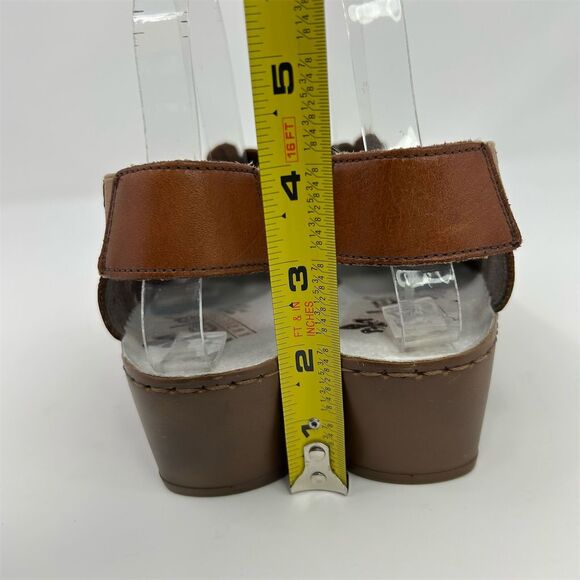 Rieker Brown Leather Slingback Sandals Size 39 (US 8) Cutout Floral Design - Picture 9 of 13